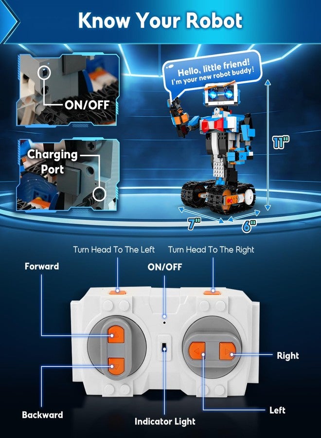 HBUDS Robot Building Kits for Kids, Stem Toys for Boys Age 8-12, APP & Remote Control Educational Coding Building Sets, Programmable Robot for Kids, Rechargeable Robotic Kit Gifts for Girls Boys - Image 5